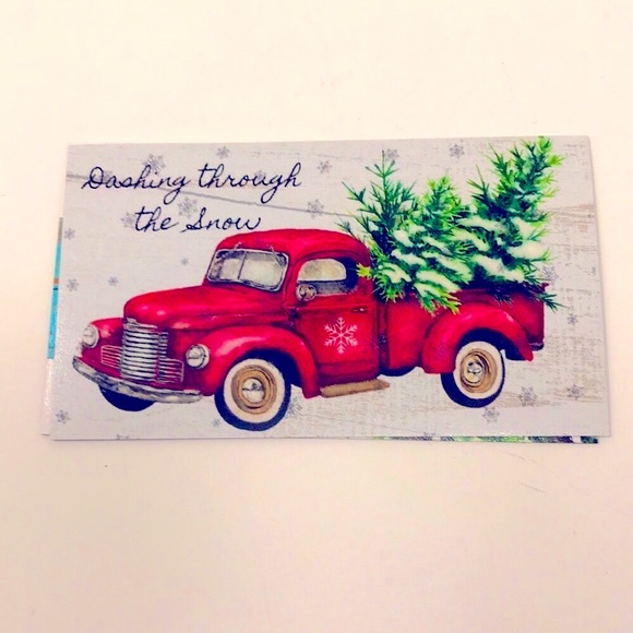 Vintage Farmhouse Style Christmas Tea Towel Set w/Refrig Magnets - Picture 4 of 7